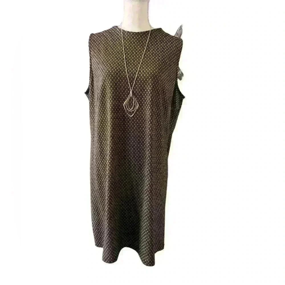 Chico’s black/brown sheath knit dress size 3 (XL)